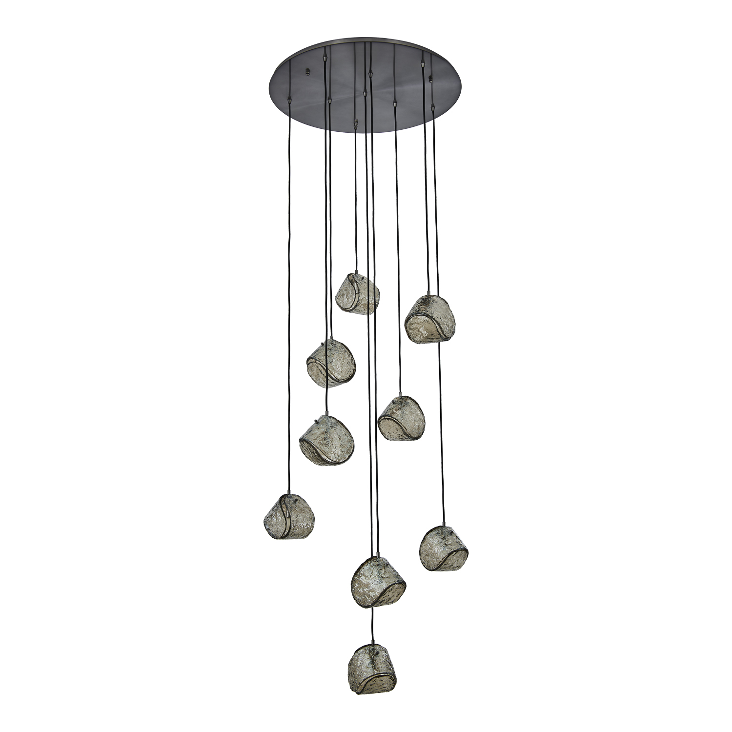 Pallina 32-in 9 Light (40-watt) Satin Black Nickel Chandelier - Image 2