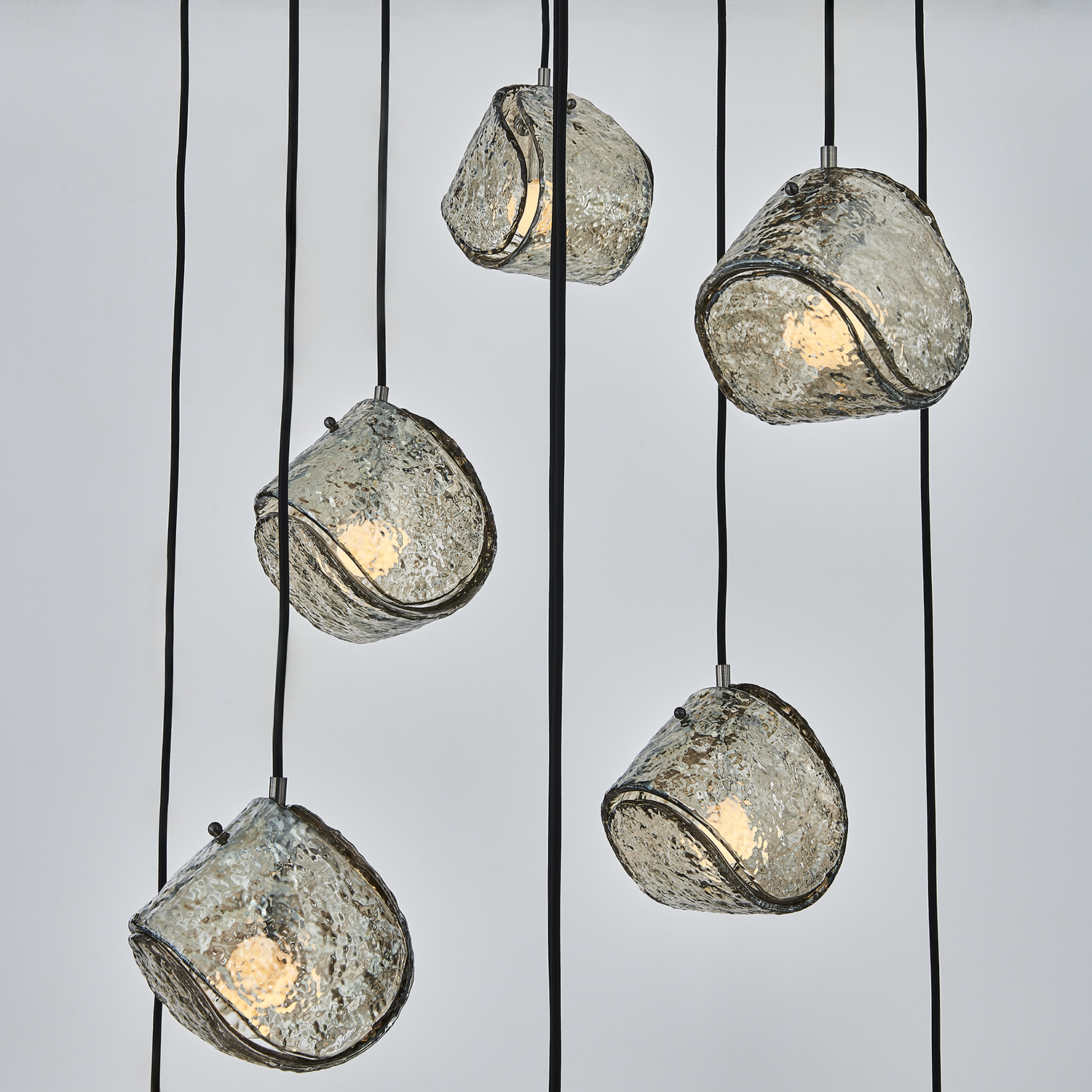 Pallina 32-in 9 Light (40-watt) Satin Black Nickel Chandelier - Image 8