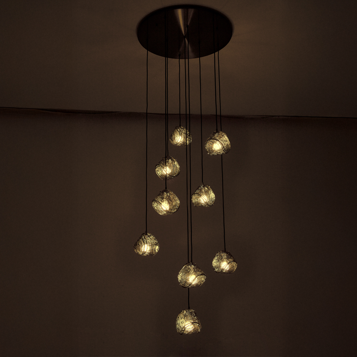 Pallina 32-in 9 Light (40-watt) Satin Black Nickel Chandelier - Image 9
