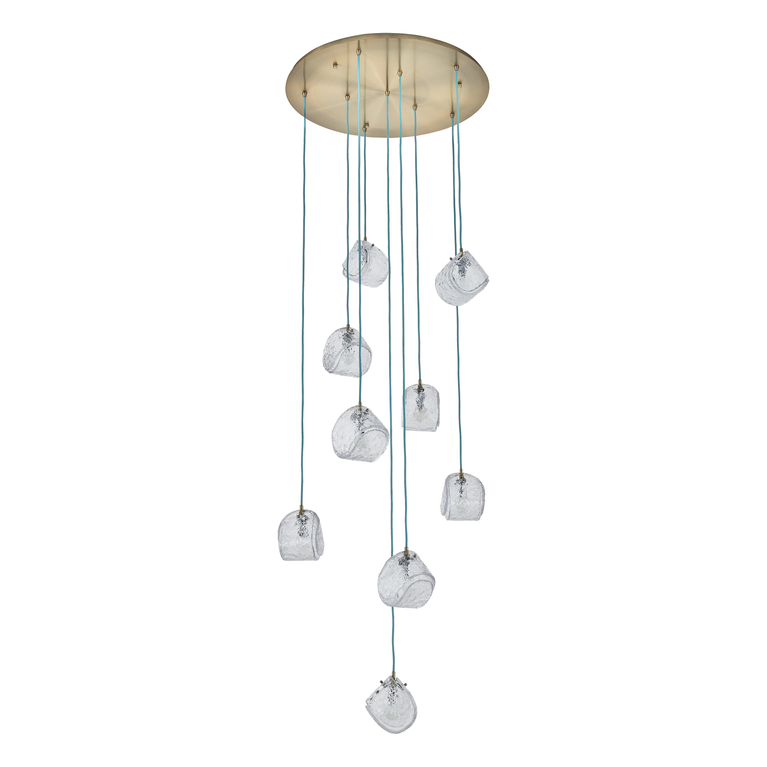 Pallina 32-in 9 Light (40-watt) Winter Brass Chandelier - Image 3