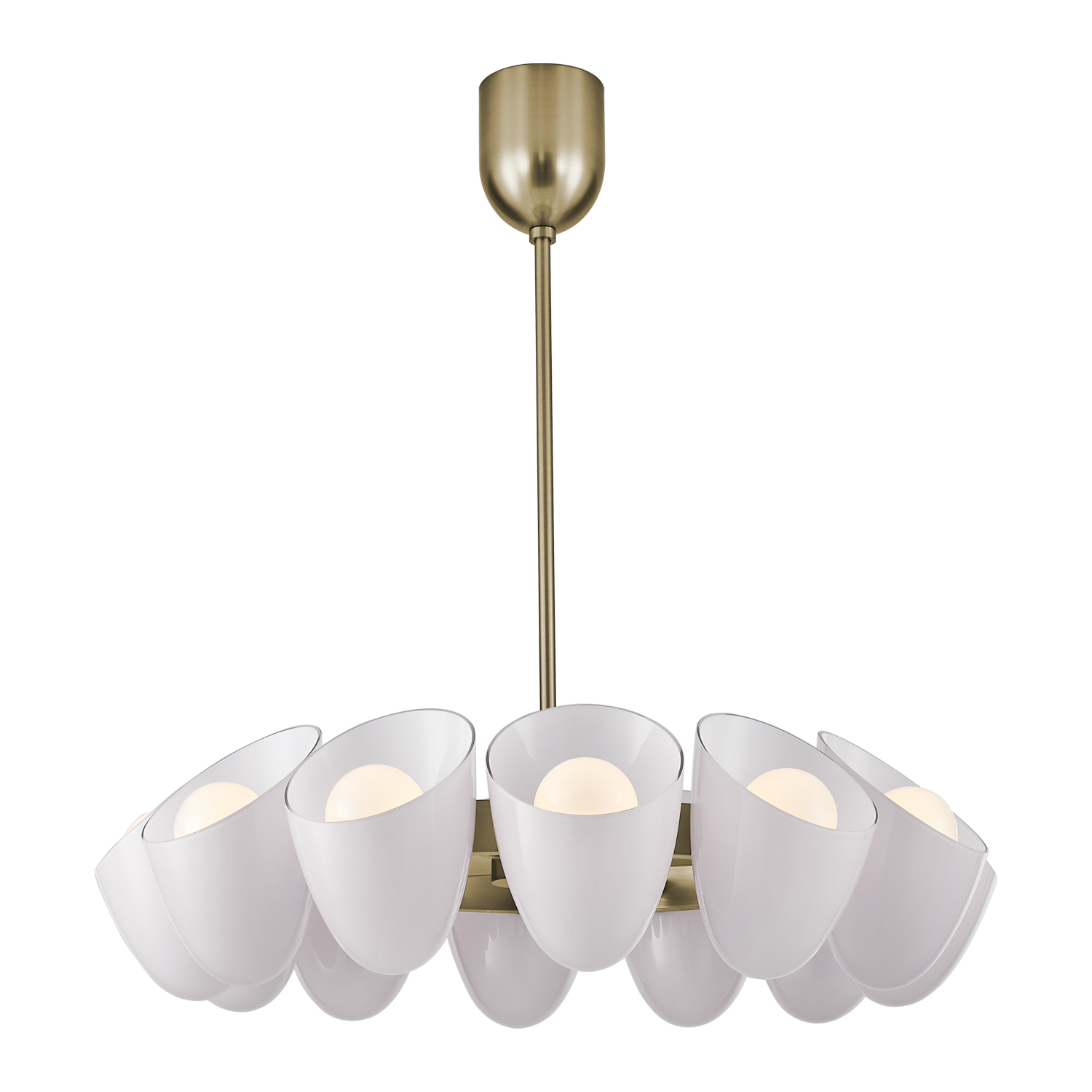 Cocoon 36-in 12 Light (40-watt) Winter Brass Chandelier