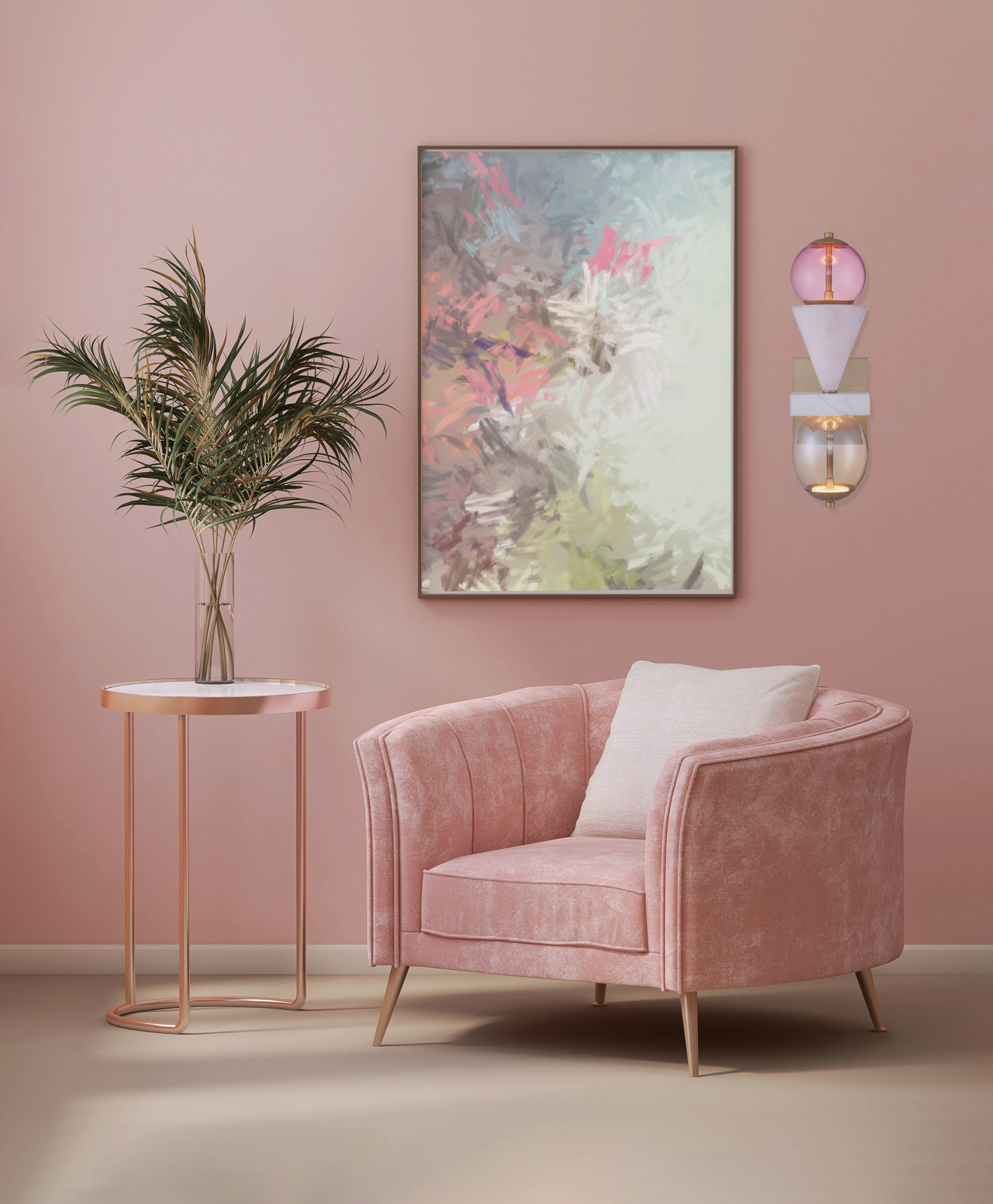 DEMI PINK JADE WALL SCONCE - Image 9
