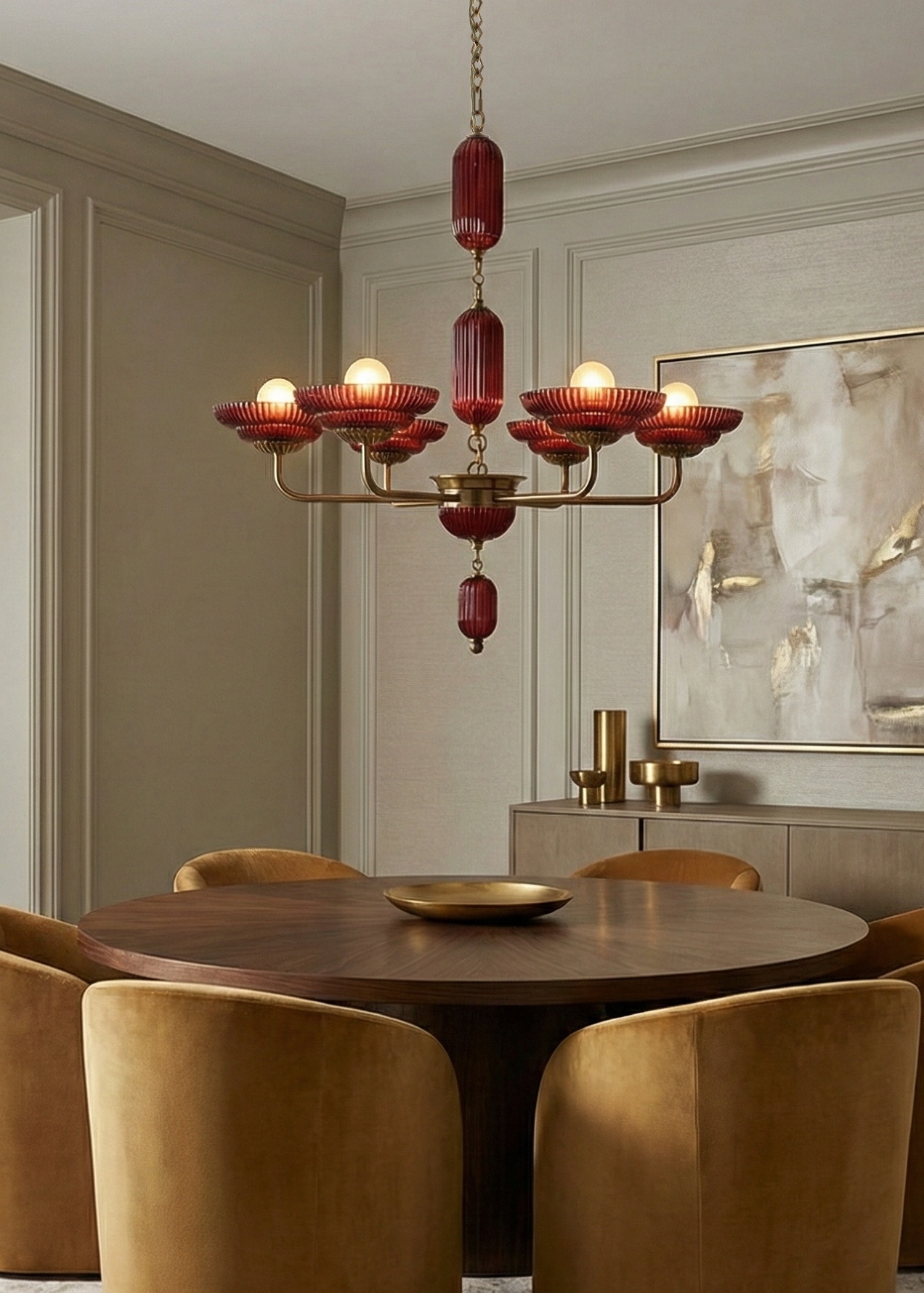 Verde 40-in 6 Light (40-watt) Satin Brass Chandelier - Image 13