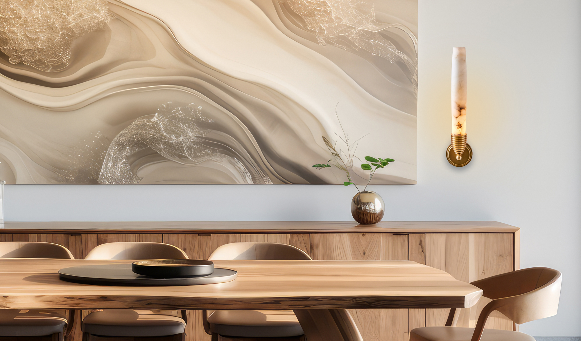 GYPSUM ALABASTER WALL SCONCE - Image 4