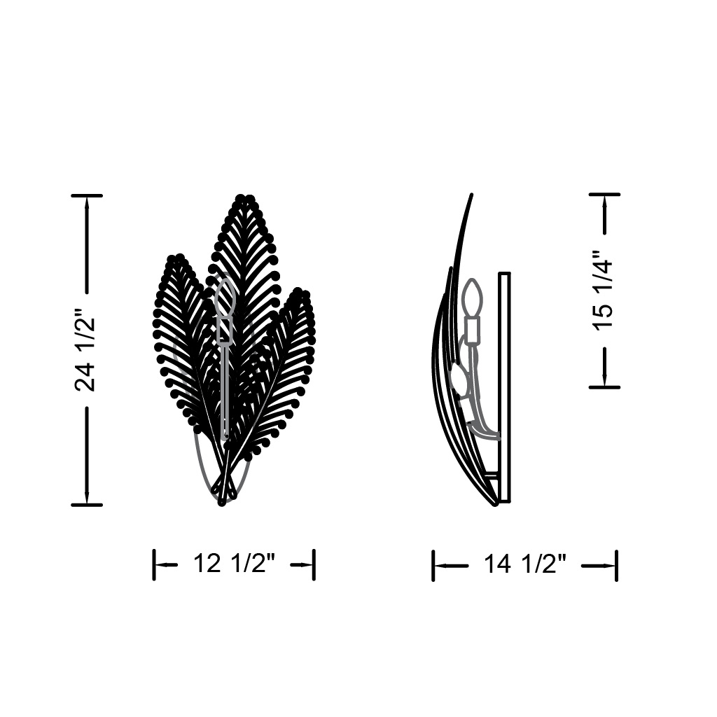 Fern 11.5-in 3 Light (40-watt) Modern Gold Wall Sconce - Image 13