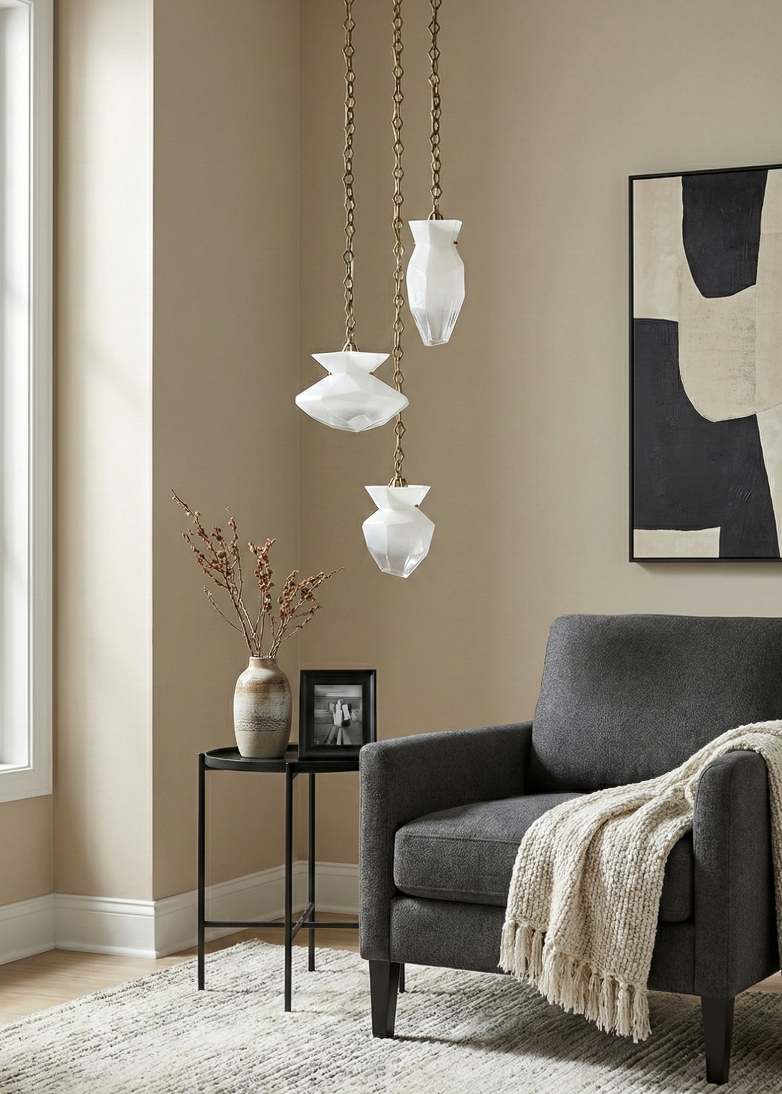 Bolsa 21.25-in 3 Light (40-watt) Winter Brass Chandelier - Image 3