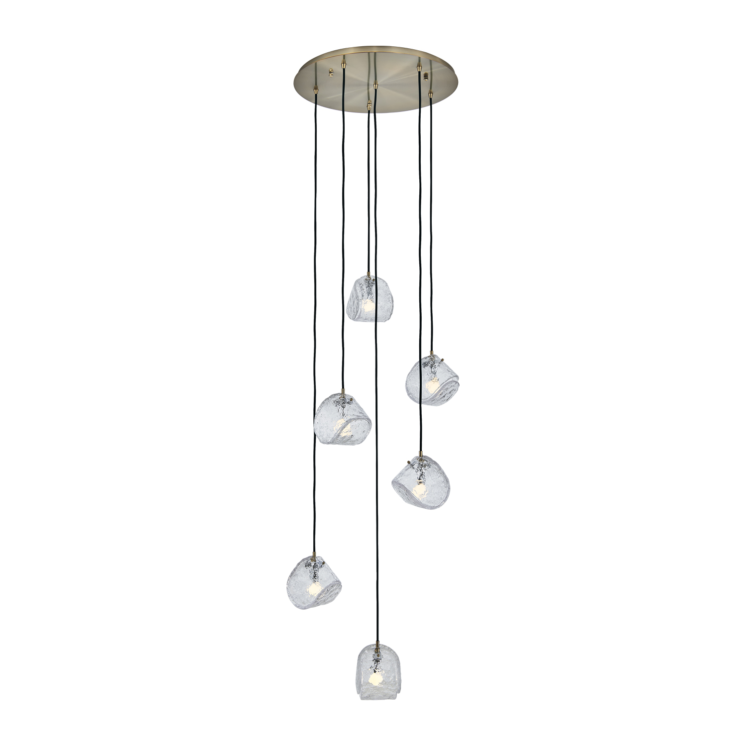 Pallina 24-in 6 Light (40-watt) Winter Brass Chandelier