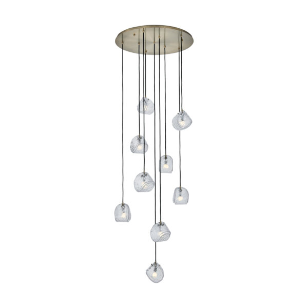 Pallina 32-in 9 Light (40-watt) Winter Brass Chandelier