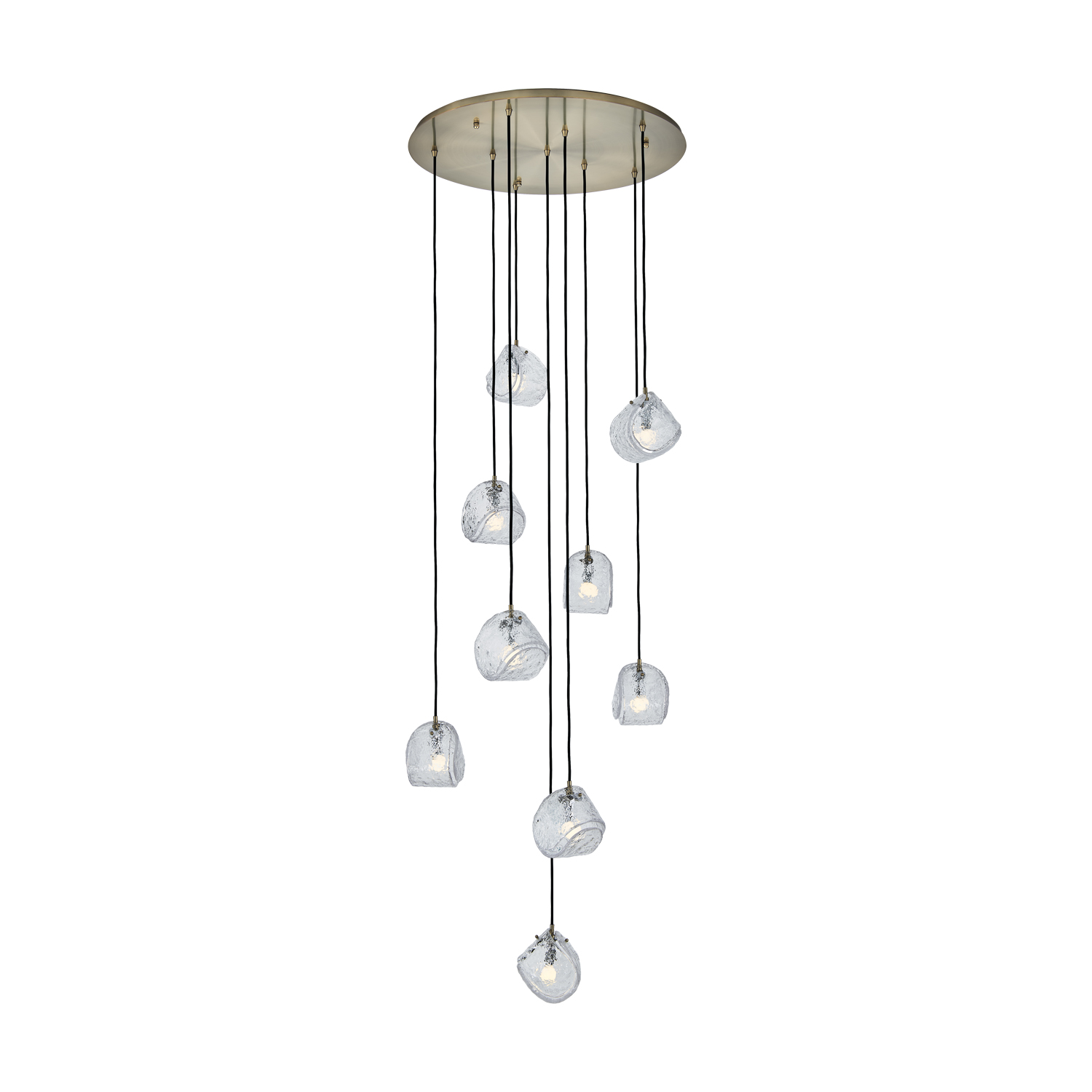 Pallina 32-in 9 Light (40-watt) Winter Brass Chandelier