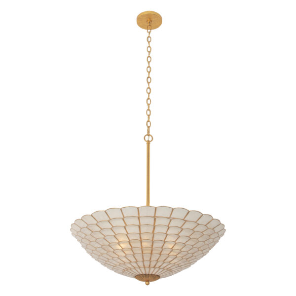 Samal 27.25-in 6 Light (40-watt) Oxidized Gold Leaf Convertible Semi-Flush Chandelier