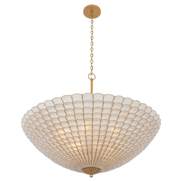 Samal 39.75-in 12 Light (40-watt) Oxidized Gold Leaf Convertible Semi-Flush Pendant Chandelier