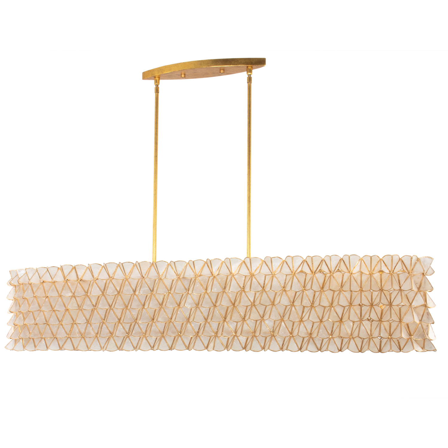 Flair 61-in 9 Light (40-watt) Oxidized Gold Leaf Linear Pendant - Image 2