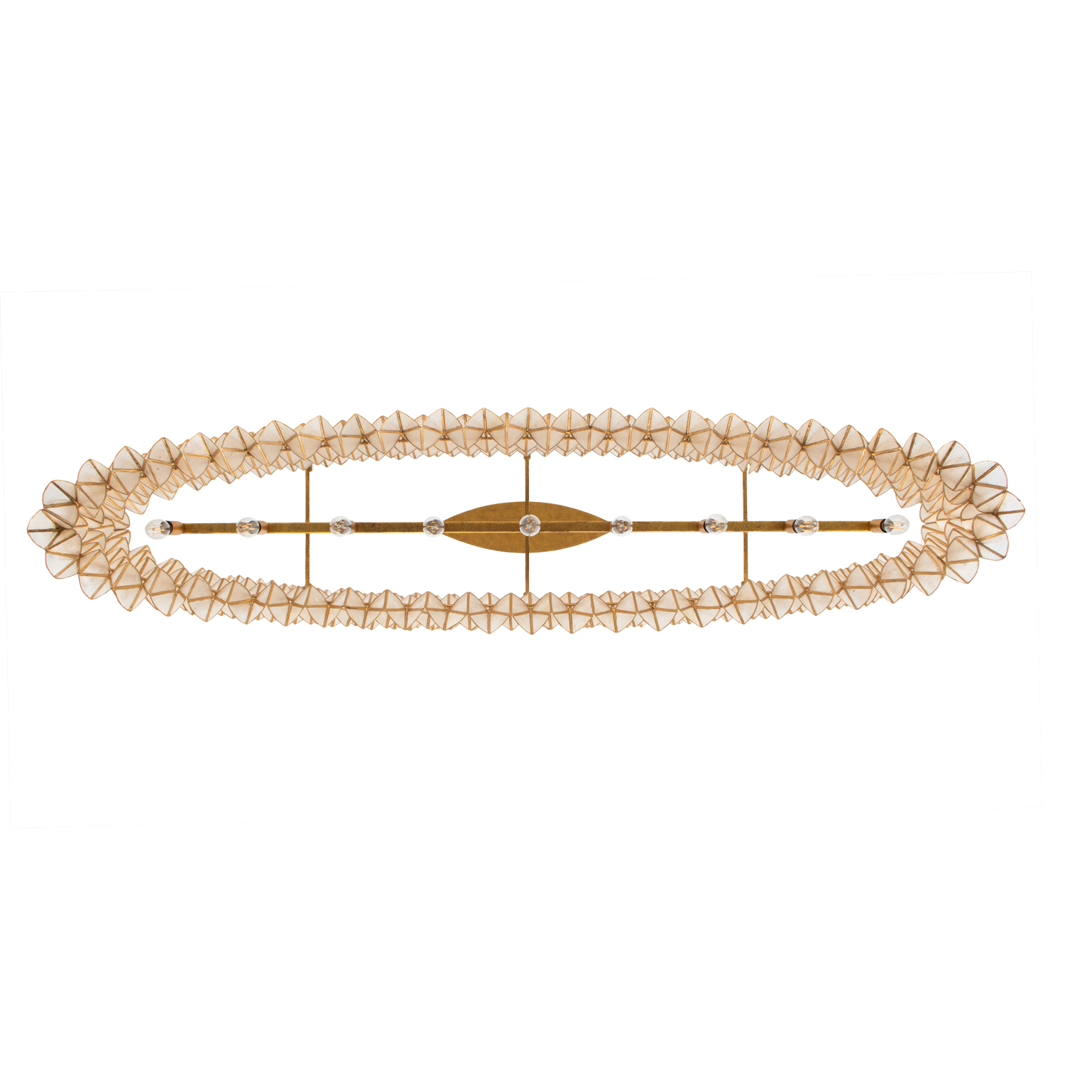 Flair 61-in 9 Light (40-watt) Oxidized Gold Leaf Linear Pendant - Image 3