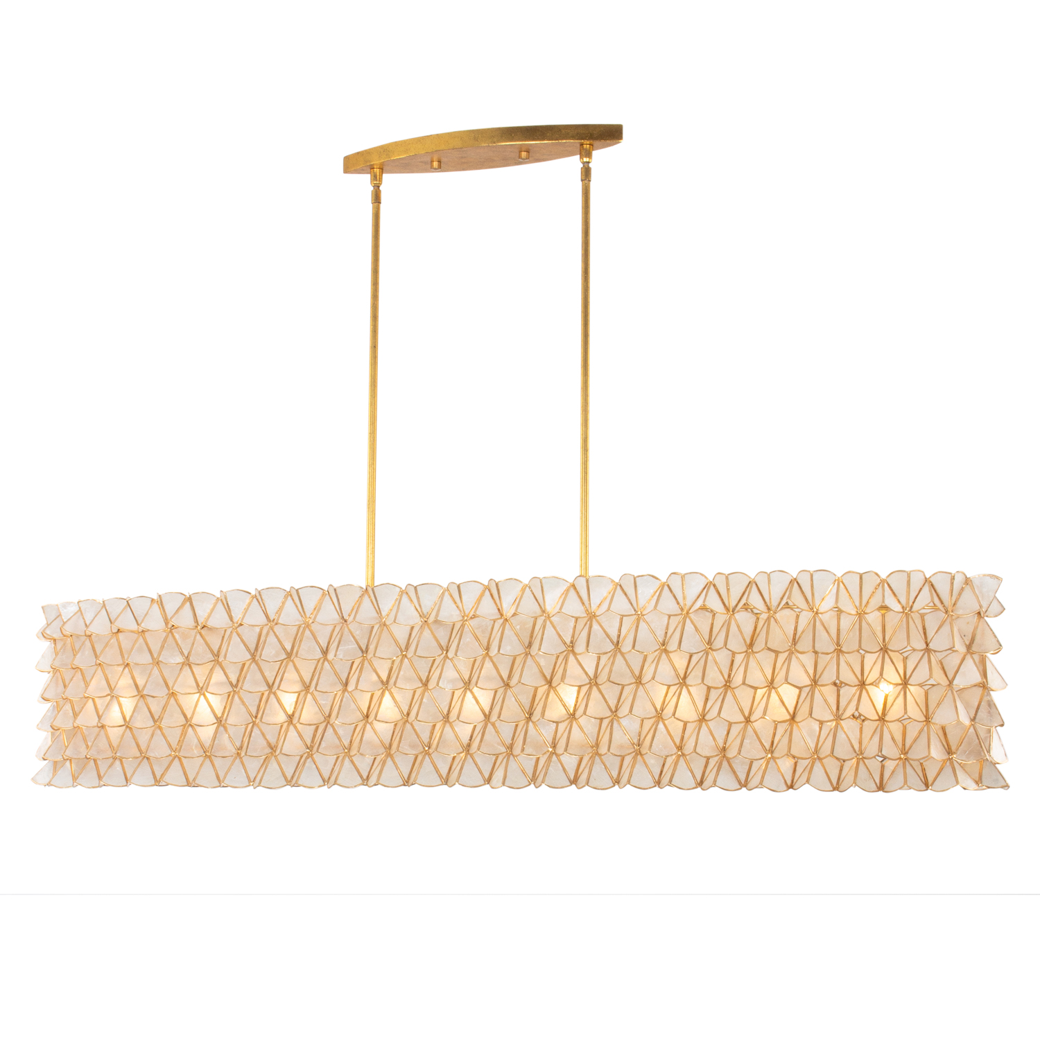 Flair 61-in 9 Light (40-watt) Oxidized Gold Leaf Linear Pendant - Image 4