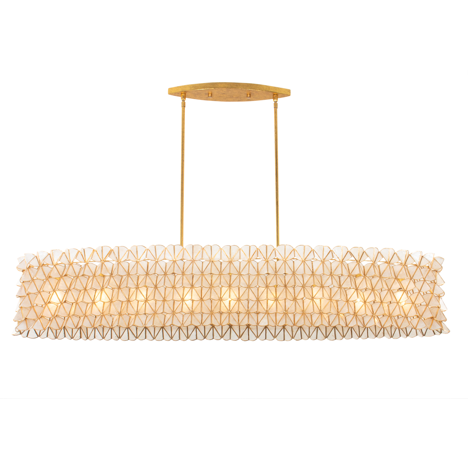 Flair 61-in 9 Light (40-watt) Oxidized Gold Leaf Linear Pendant - Image 5
