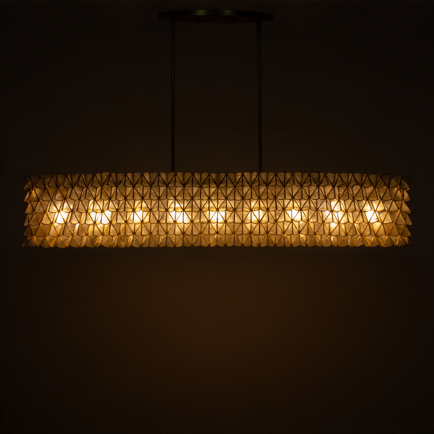 Flair 61-in 9 Light (40-watt) Oxidized Gold Leaf Linear Pendant - Image 6