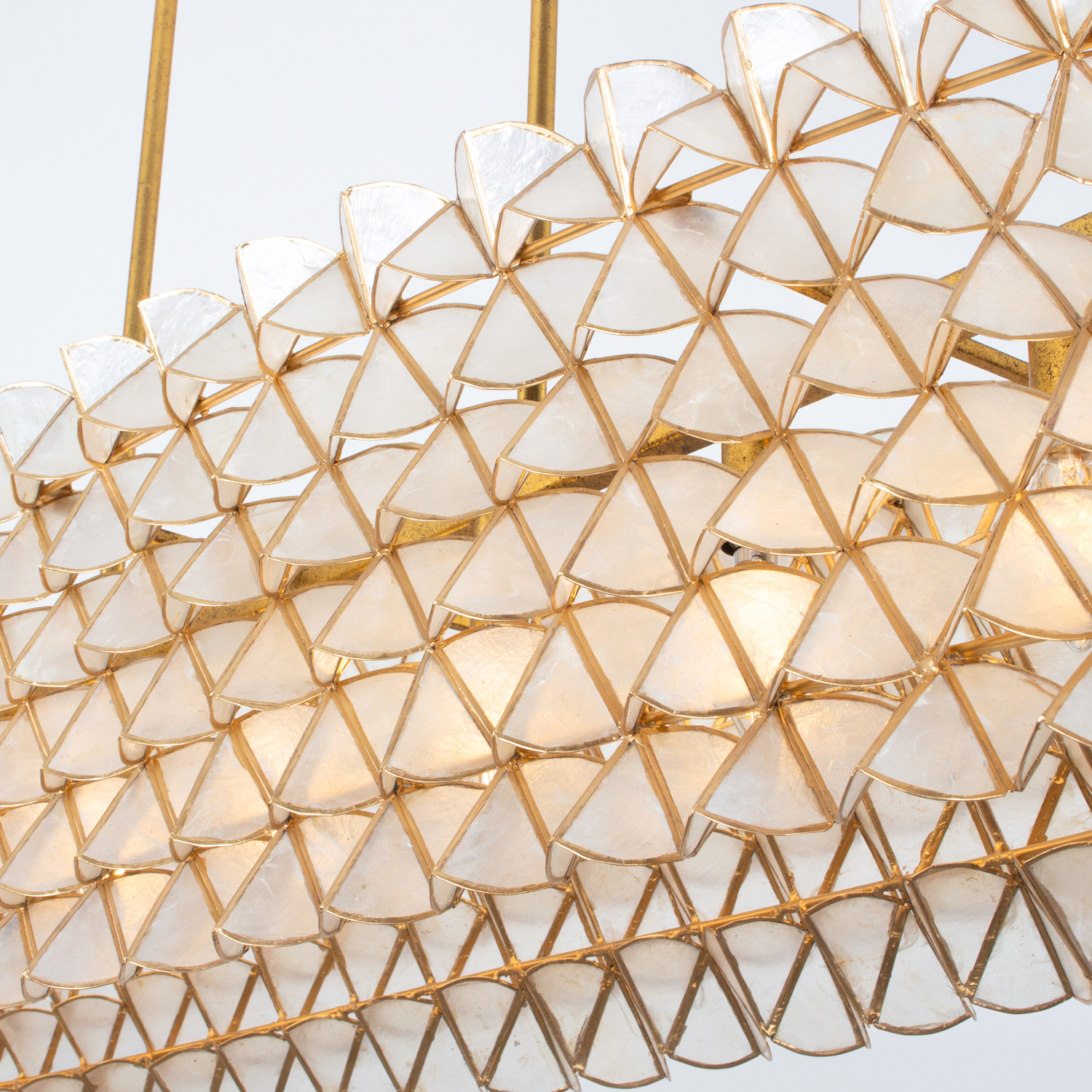 Flair 61-in 9 Light (40-watt) Oxidized Gold Leaf Linear Pendant - Image 9