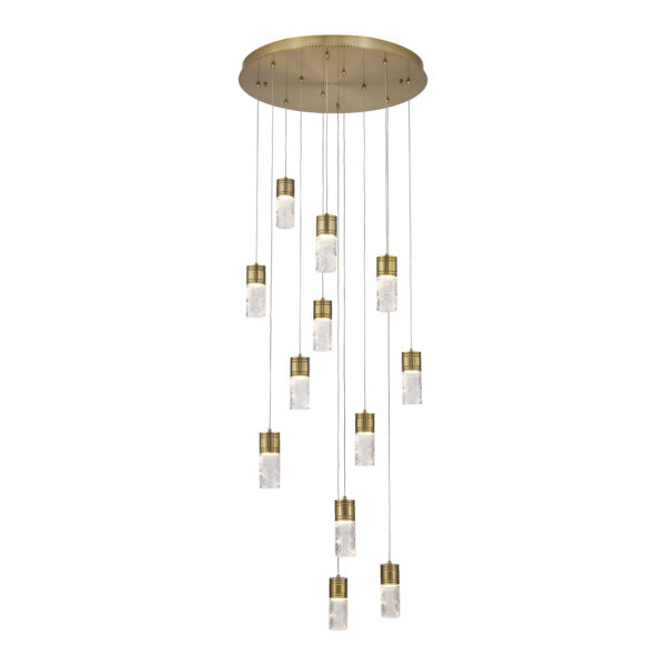Kiriko 30-in (72-watt) LED Winter Brass Chandelier