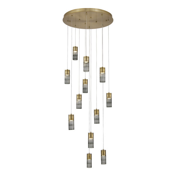Kiriko 30-in (72-watt) LED Winter Brass Chandelier