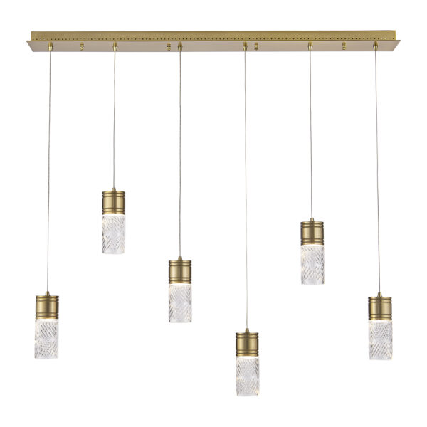 Kiriko 48-in (36-watt) LED Winter Brass Linear Pendant