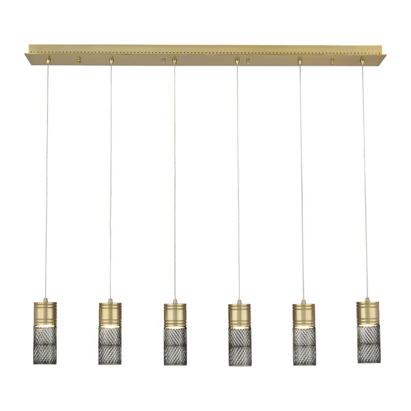 Kiriko 48-in (36-watt) LED Winter Brass Linear Pendant