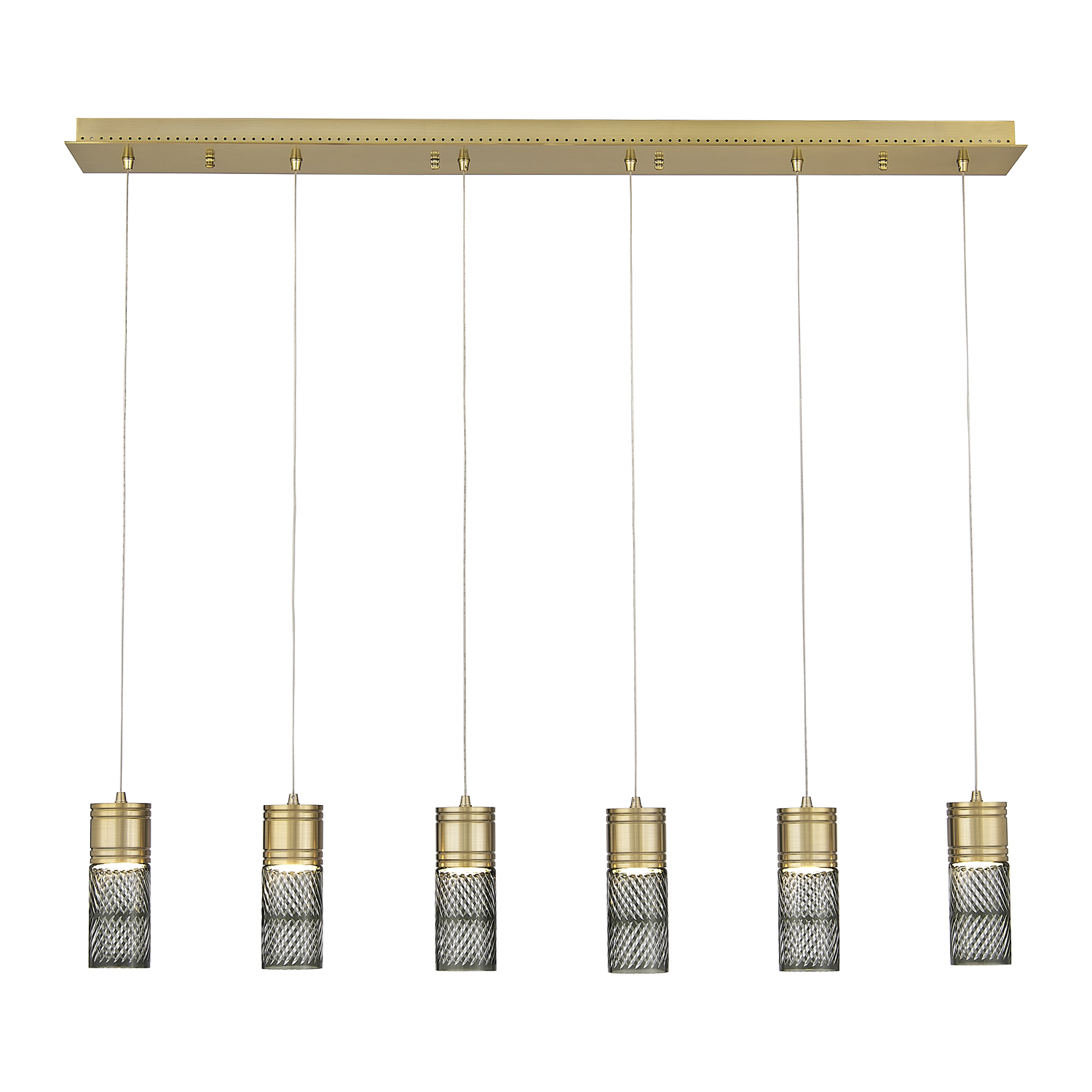 Kiriko 48-in (36-watt) LED Winter Brass Linear Pendant